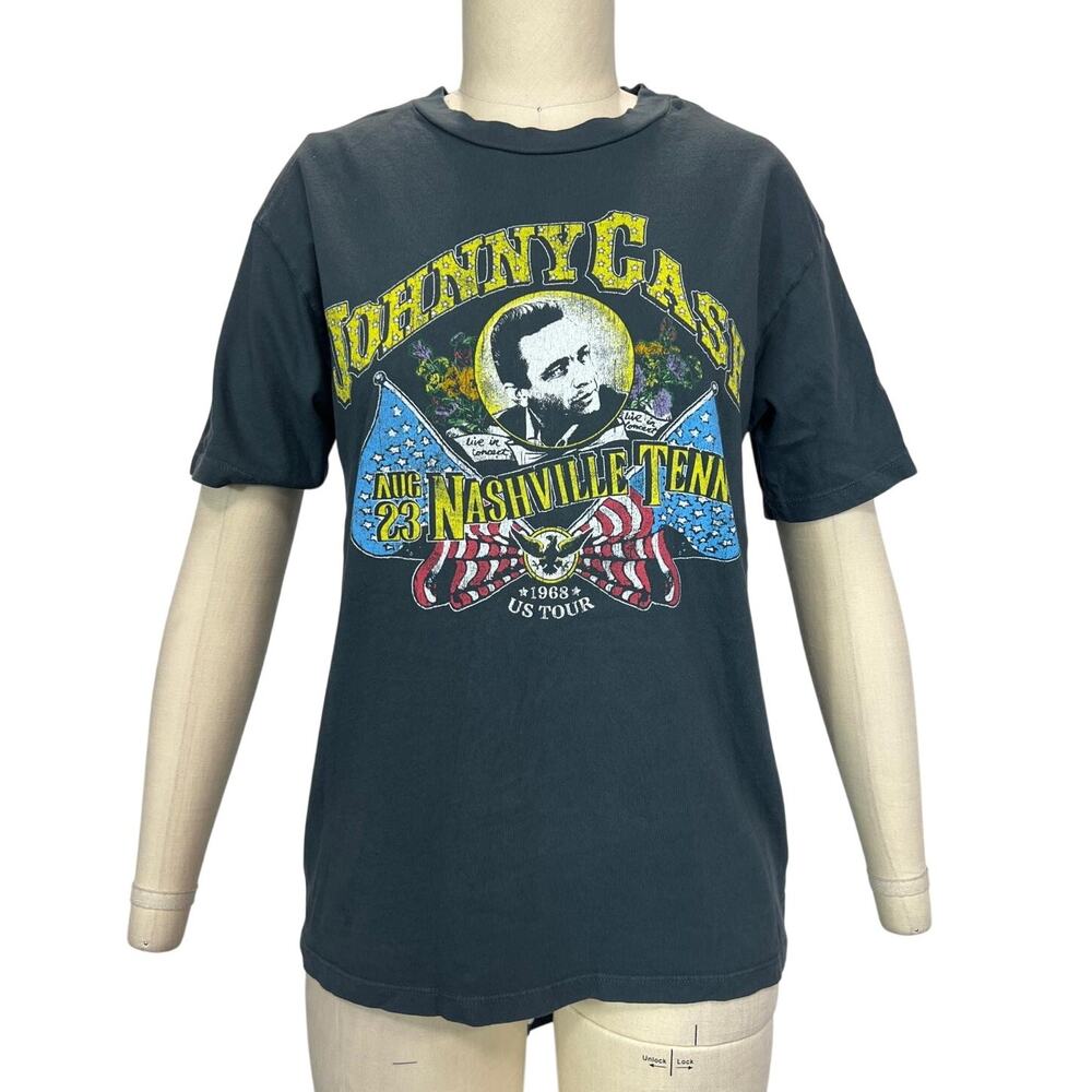 Daydreamer Graphic Vintage Black Johnny Cash Nashville 1968 T Shirt Size S - Picture 2 of 4